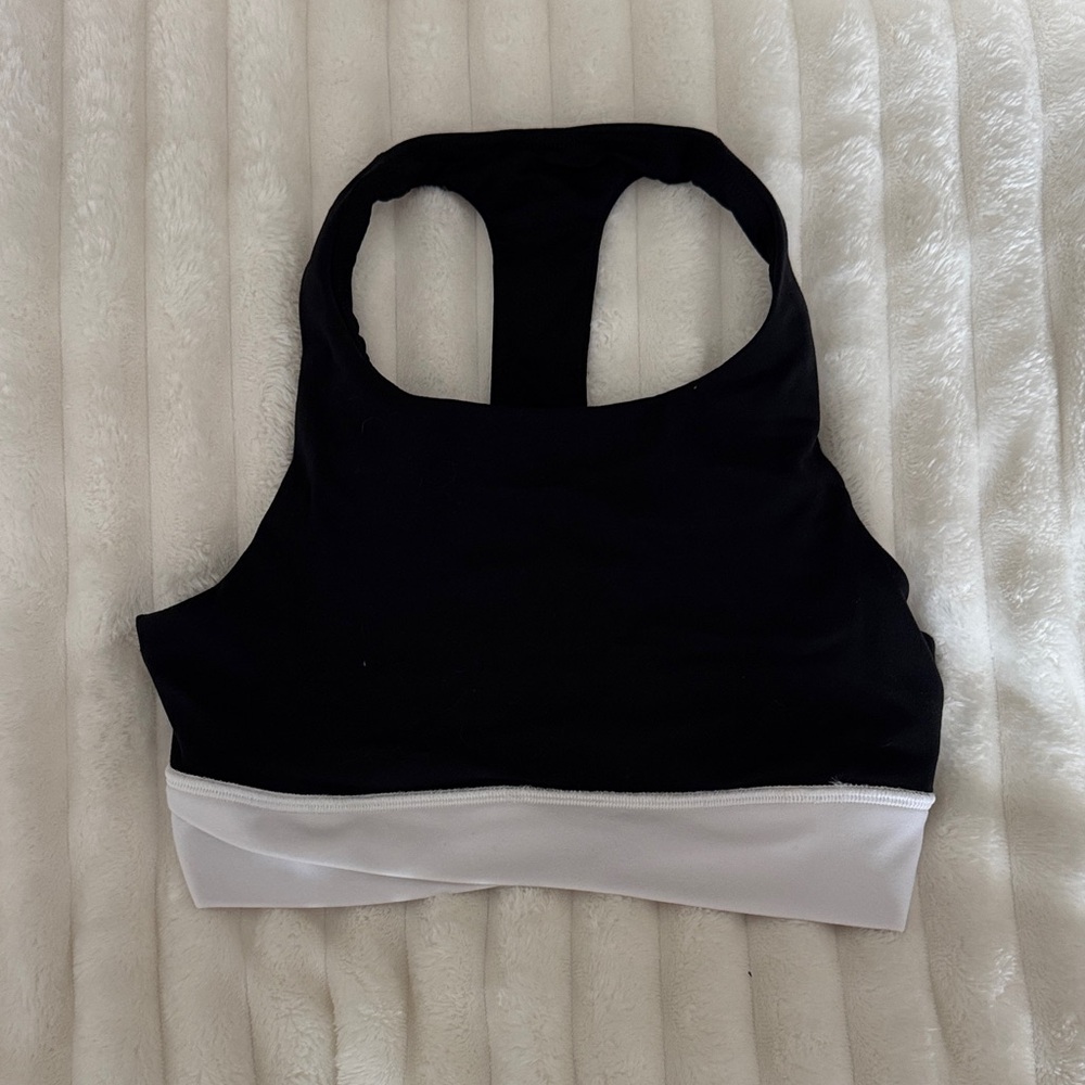 Athleta Black and White Girls Sports Bra